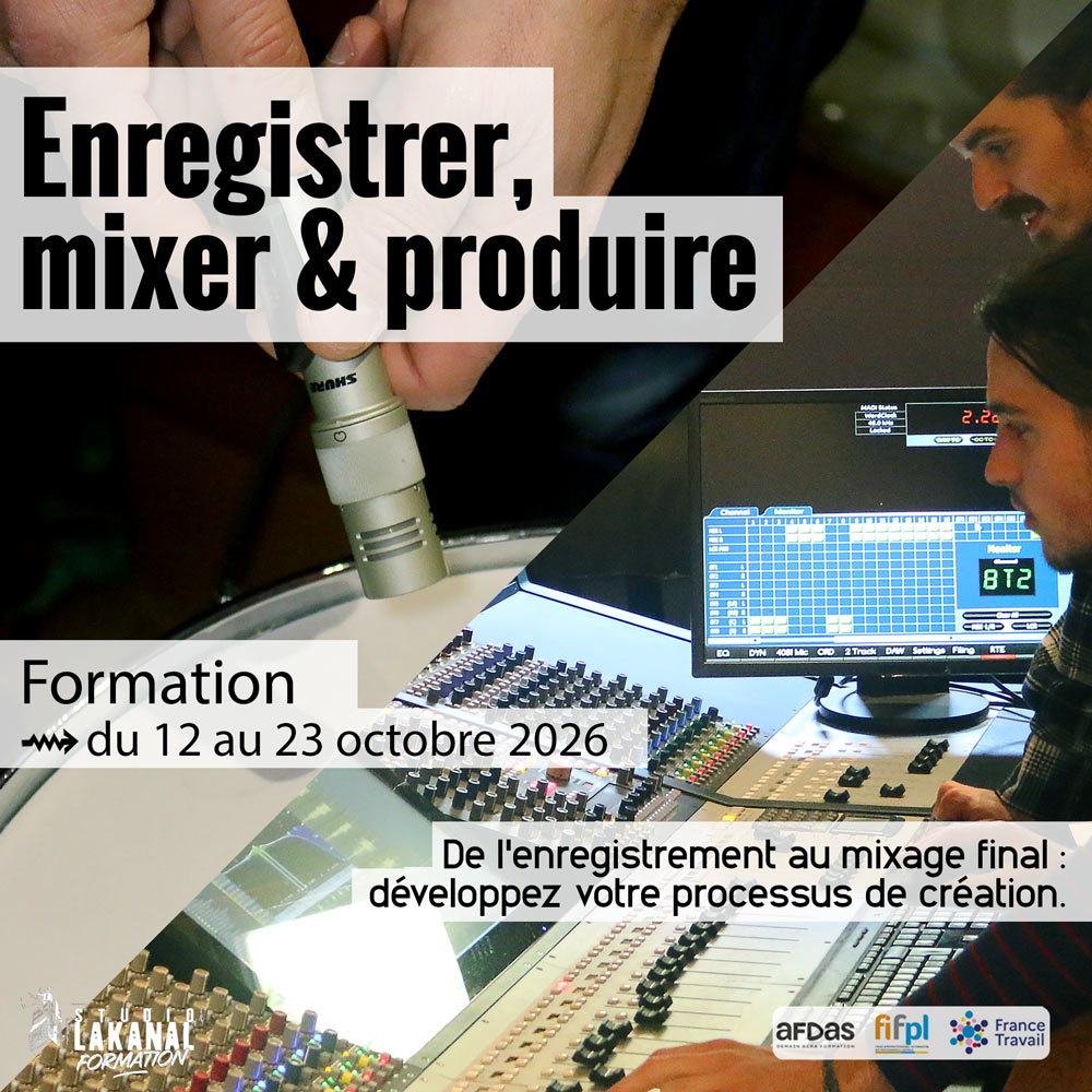 Formation Enregistrer, mixer et produire en home studio Formation Enregistrer, mixer et produire